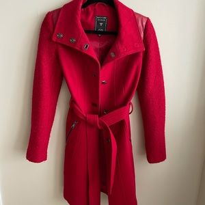 Guess woolen warm coat in Red